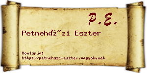 Petneházi Eszter névjegykártya