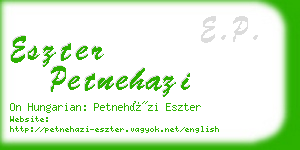 eszter petnehazi business card